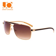 JIMMY ORANGE Classic Men Metal Rectangle Oversized Sunglasses Glasses Lens Fashion UV Protection Oculos de sol UV400 J9001