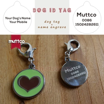 

50pcs/lot 20mm cute heart shape print 2colour dog tag dog id tags for pets metal laser engraving round dog name tags