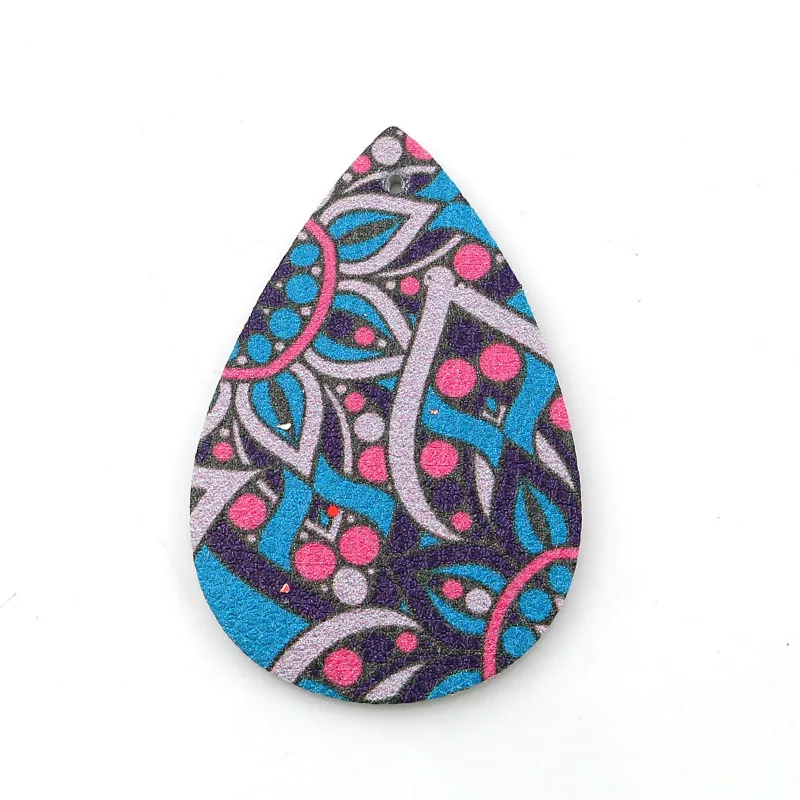 Doreen Box PU Leather Pendants Drop At Random Multicolor Carved Bohemian Jewelry Accessories 56mm(2 2/8&quot) x 37mm(1 4/8&quot) 10 PCs |