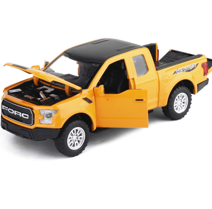 1:32 F150 pick up Truck модель автомобиля из сплава металлические Литые Игрушки транспортные средства оттягиваются мигающий Звук для детей игрушки