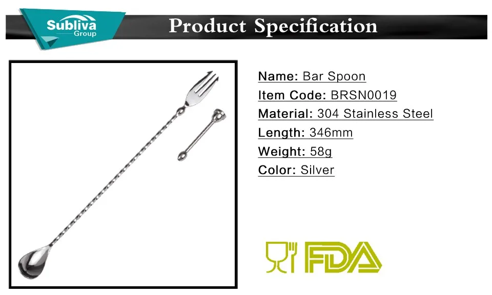346 мм спиральный узор Нержавеющая сталь барная ложка с включен задний фонарь(коктейлей и вилка) для бара, для бармена панели инструментов