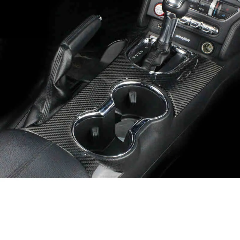 Lsrtw2017 koolstofvezel auto cup frame versieringen voor ford mustang 2015 2016 2017 2018 2019