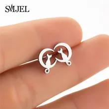 SMJEL мода кошка луна кулон серьги Подвески шпильки из нержавеющей стали для домашних животных счастливые ювелирные изделия для женщин подарок