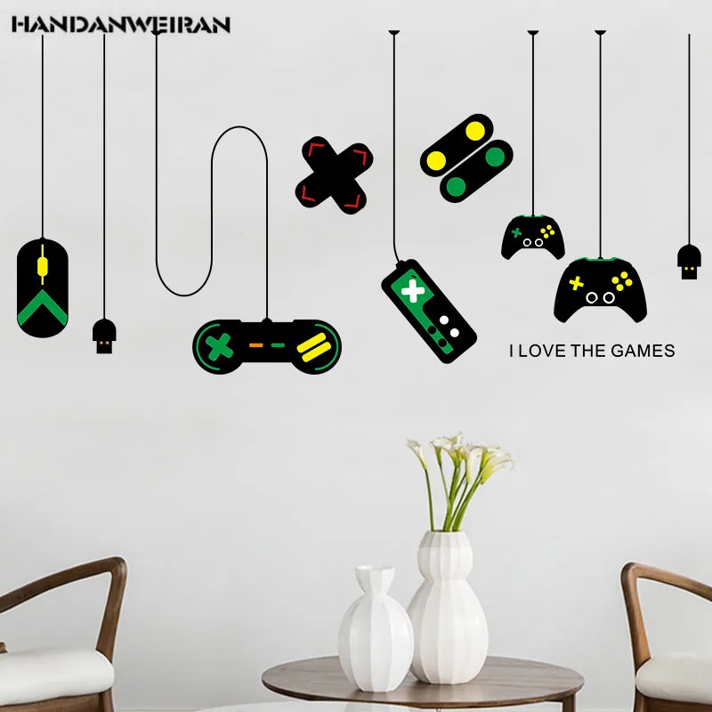 

DIY Cute Game Console Game Handle Chandelier Wall Stickers For Internet Cafe Study Computer Desk Background Stickers 25*70CM*2
