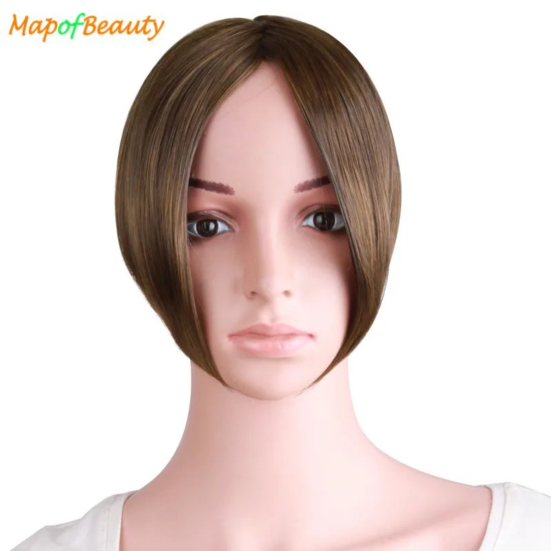 MapofBeauty 1 шт. средняя часть челка черный коричневый синтетические волосы для