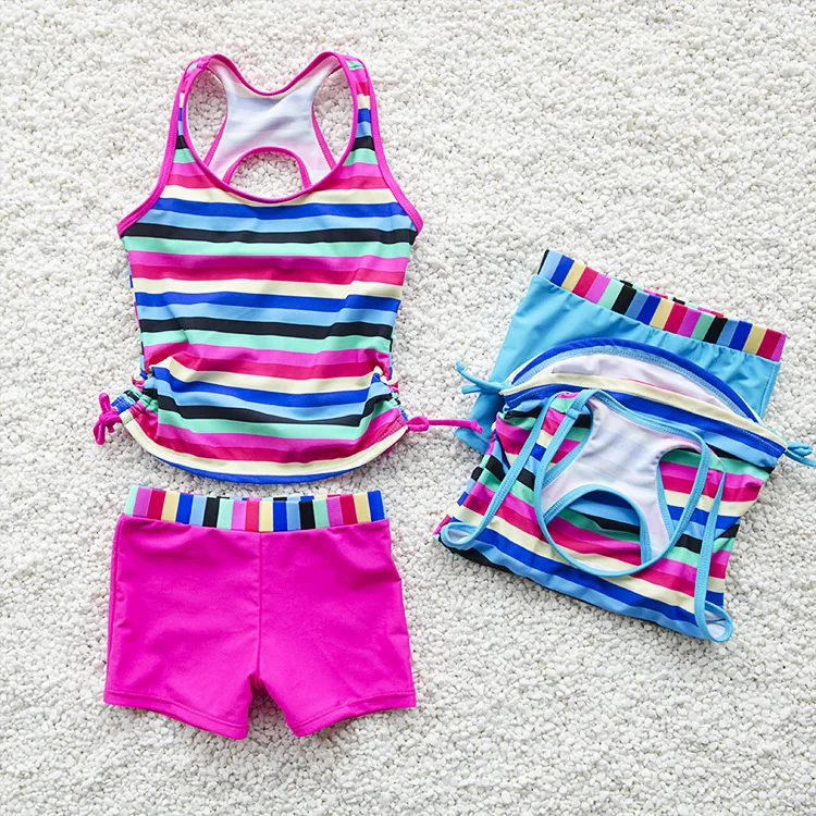 Новинка года, детский танкини из двух предметов для девочек, купальный костюм летняя спортивная одежда для плавания для детей милая пляжная одежда для купания с рисунком