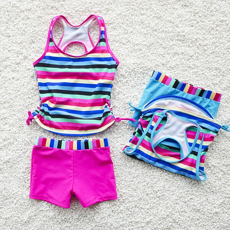 

2019 New Girl Children Two Piece Tankini Set Swimsuit Swimming Sports Summer Kids Swimwear Cute Cartoon Beach Wear Swim Suits