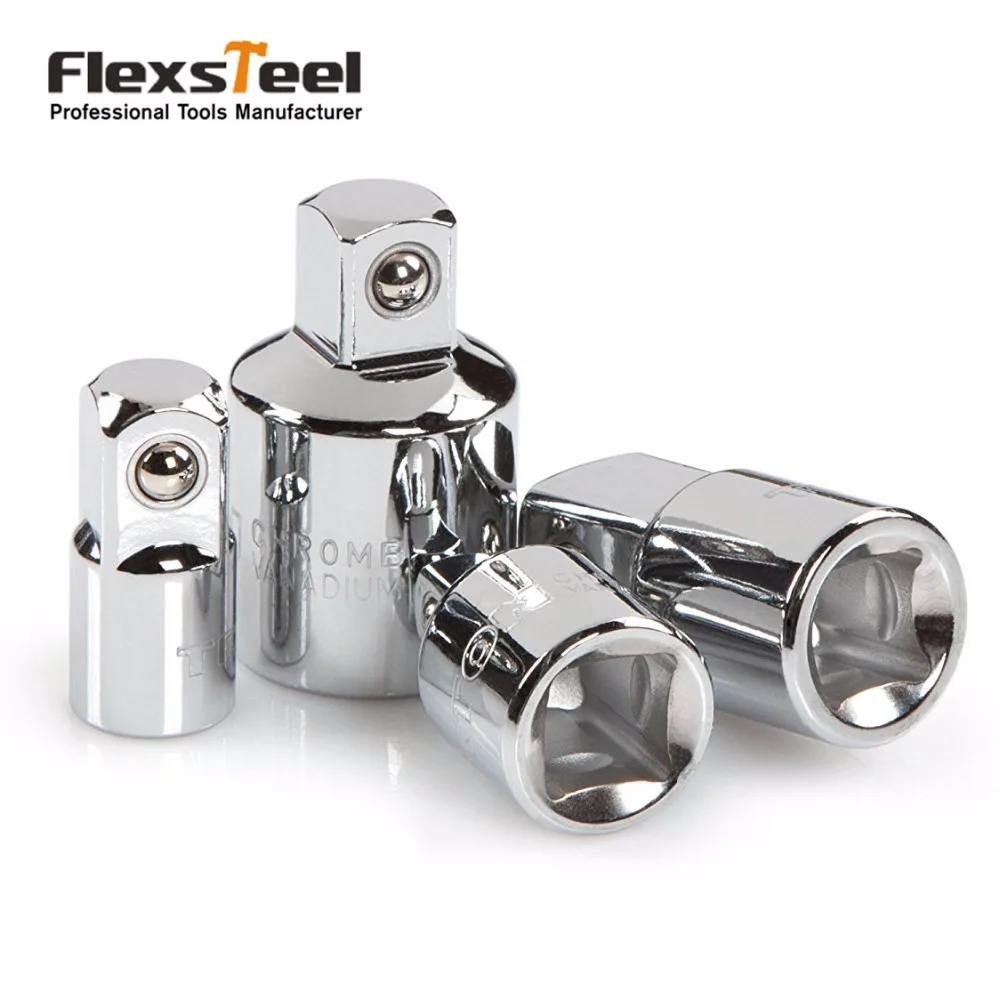 

4pcs/set Cr-V Impact Socket Adapter and Reducer Set Ratchet Converter Adaptor Set Tool Kit 1/4" 3/8" 1/2"