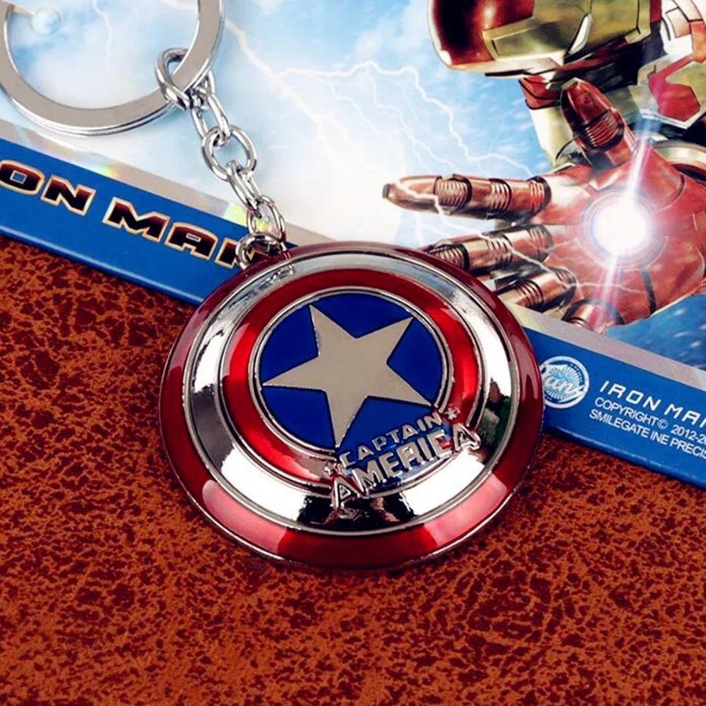

The Avengers Captain America Shield cosplay keychain Marvel Comics Hero Trinket Car Metal Key Ring Party Jewelry Gift