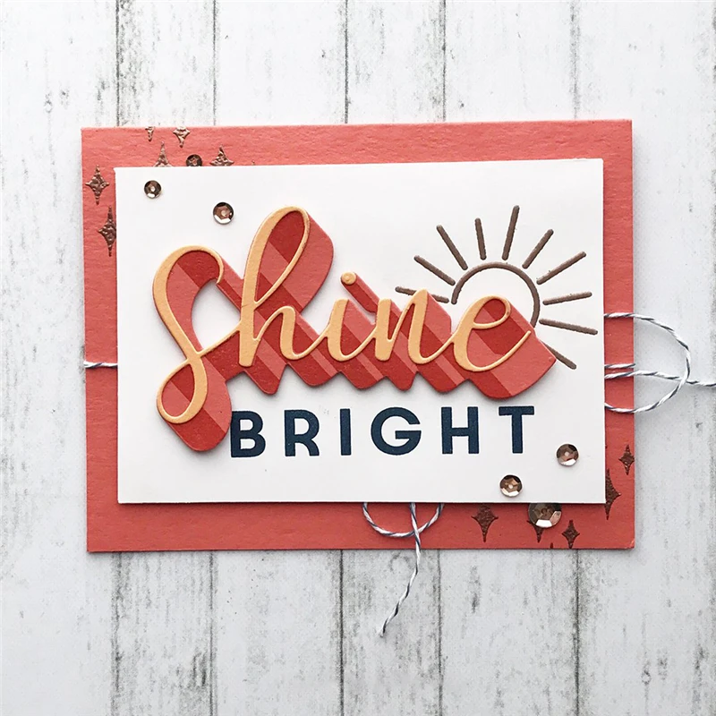 

YaMinSanNiO Shine Background Letter Word Dies Metal Cutting Dies Scrapbooking Card Making Decor Craft Diecuts New 2019 Dies