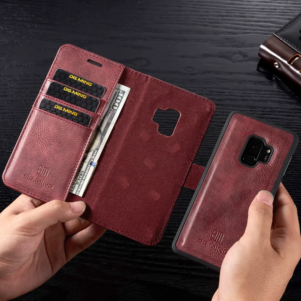 

Magnetic Leather Wallet Case For Samsung A3 A5 J3 J5 2017 EU Flip Purse For A7 A6 A8 Plus 2018 Kickstand 360 Protective Cover