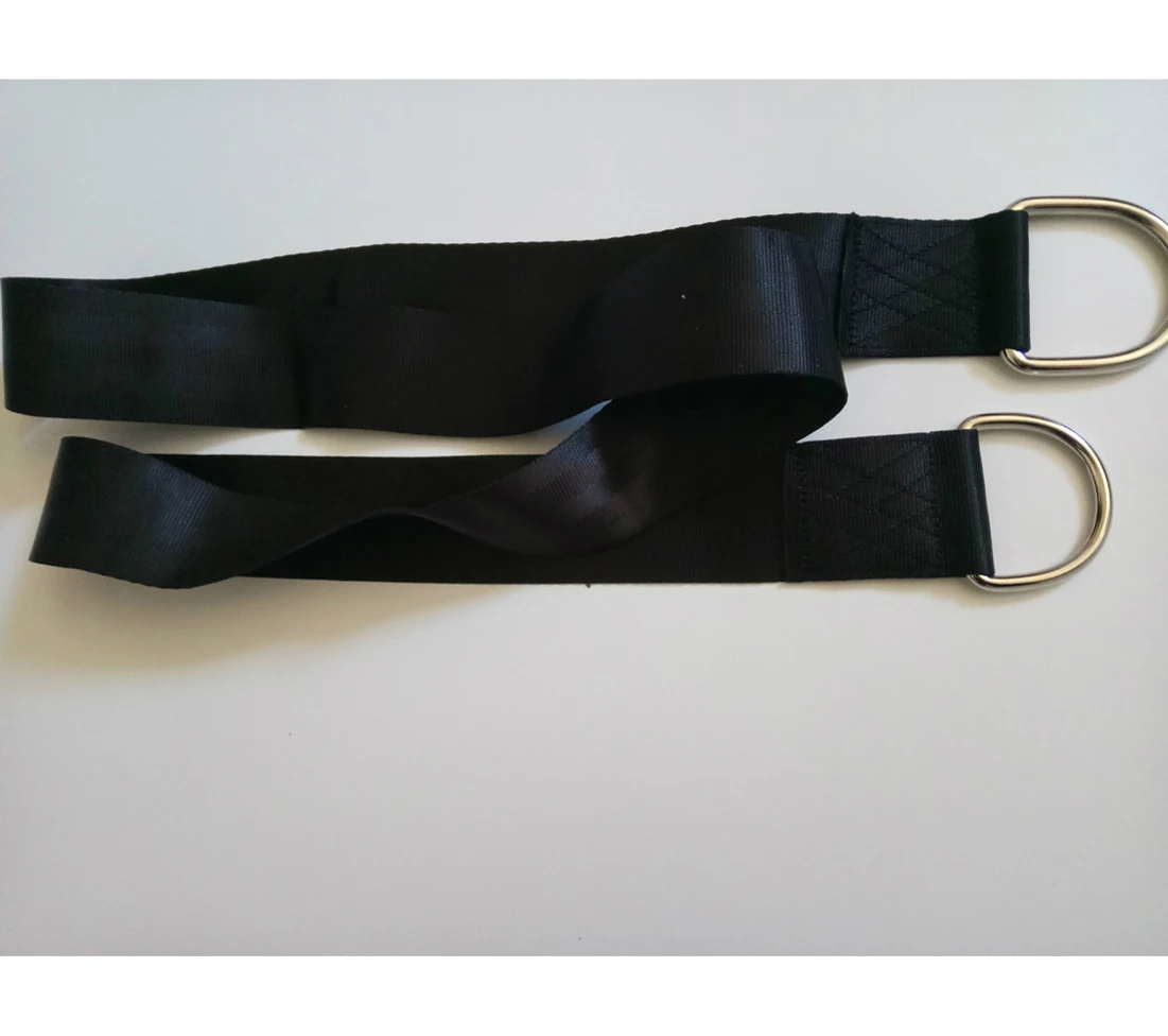 2 x Rope Lock Tie Strength Polyester Webbing Straps Safe Ropes Outdoor Swing Straps Hammock Straps Load 300KG black 5*150CM 2