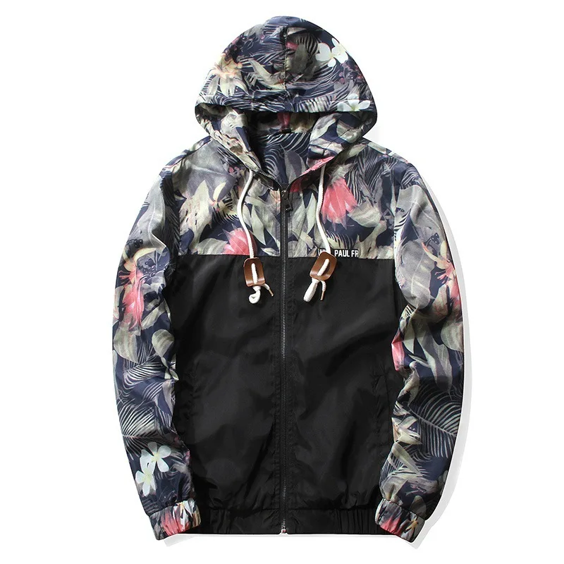 Floral Jacket 2018 Autumn Mens Hooded Jackets Slim Fit Long Sleeve Homme Windbreaker Coat Clothing Mens Jackets and Coats Floral Jacket 2018 Autumn Mens Hooded Jackets Slim Fit Long Sleeve Homme Windbreaker Coat Clothing Mens Jackets and Coats