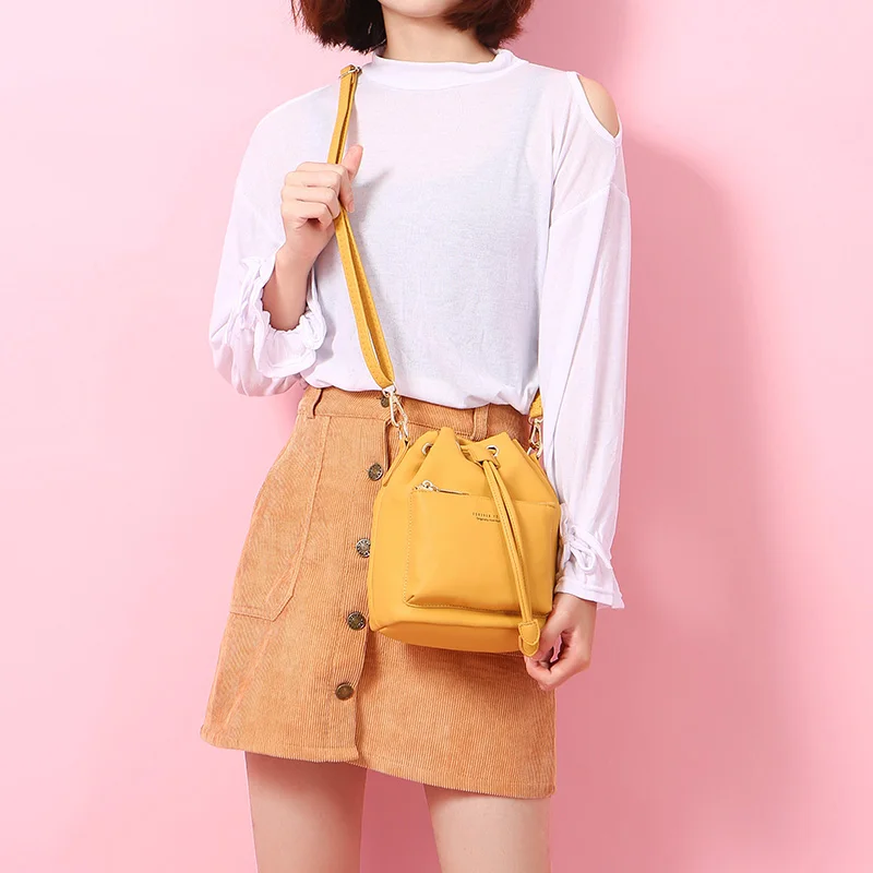 WEICHEN الأزياء دلو حقيبة كتف المرأة الرباط Crossbody حقيبة الإناث حقيبة ساع السيدات الجلود الاصطناعية حقيبة يد كيس