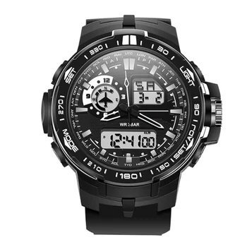 

Multifunction Stylish Big Face Analog Digital Watch Dual Time Zone Waterproof Fashion Outdoor Sport Watches Tools