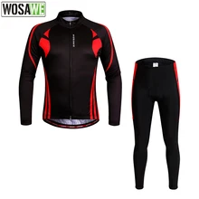 WOSAWE быстросохнущая MTB велосипедная одежда Велоспорт Джерси наборы длинный рукав, дышащий гелевый мягкий брюки Велоспорт Набор для женщин и мужчин