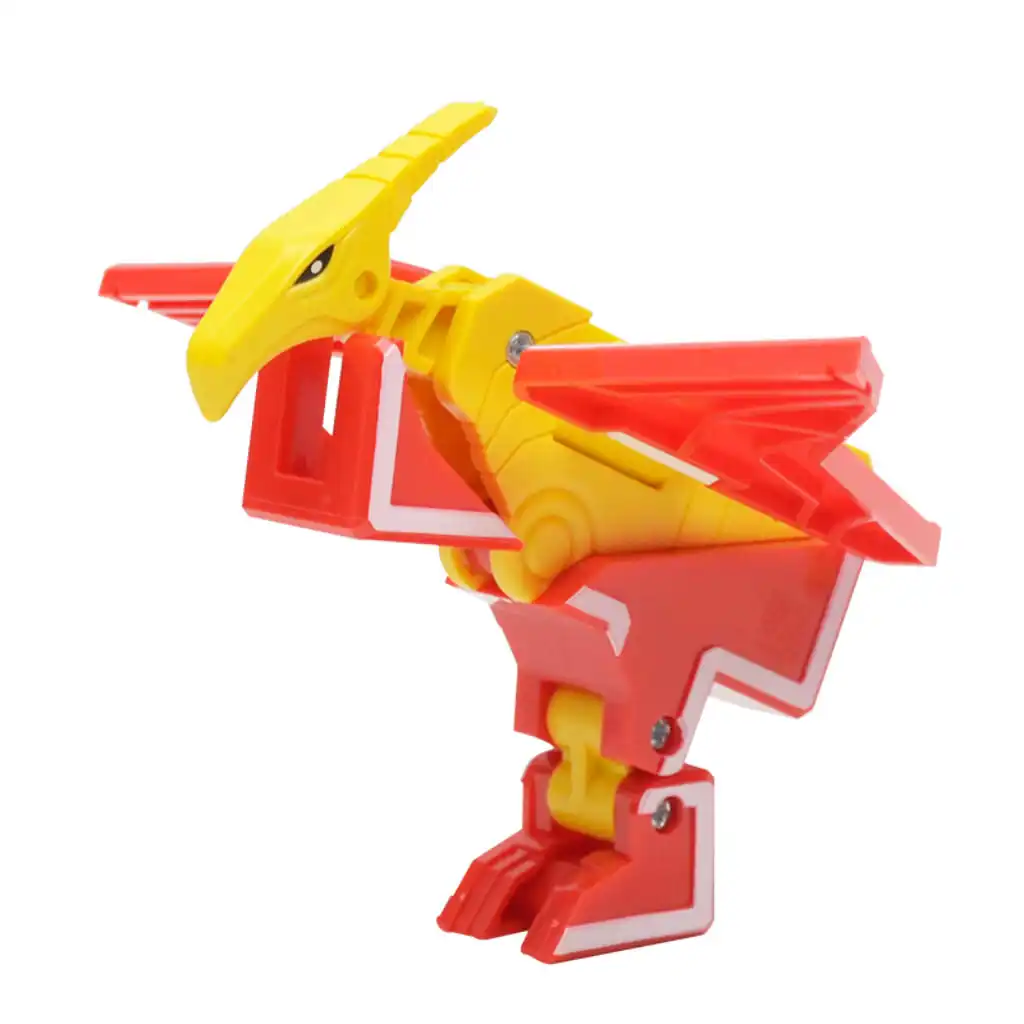7 Pieces Dinosaur Alphabet Blocks Transform Robots Toy Playset Combinate to Big Robot Early Letter Educational for Kid Boys Gift