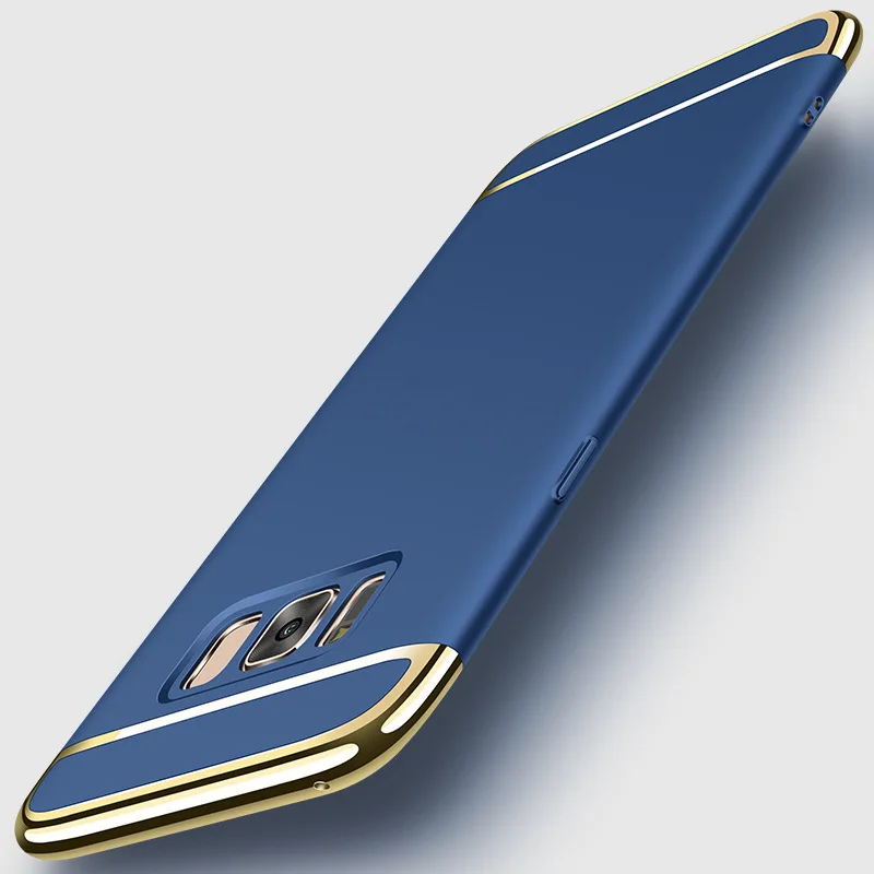 For Samsung Galaxy S8 Case For Samsung S8 Plus Case 3 in 1 Plating Metal Hybrid PC Back Cover Case Samsung S8 S7 Edge Phone Case cases-for-s8+