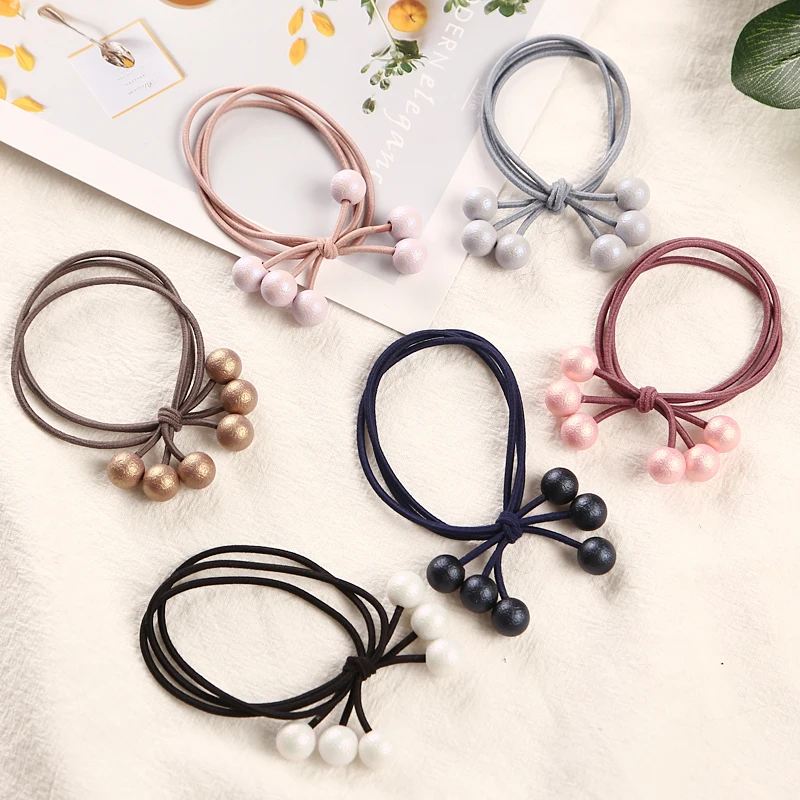 

1PCS Multicolor Pearls Hair Holders Rubber Bands Elastic Hair Bands Girl Women Ponytail Tie Gum Hair Accessories Headwear