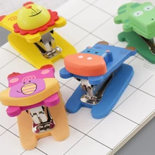 Деревянные милые Мультяшные животные мини степлер товары для дома и офиса инструмент для переплета Прямая поставка