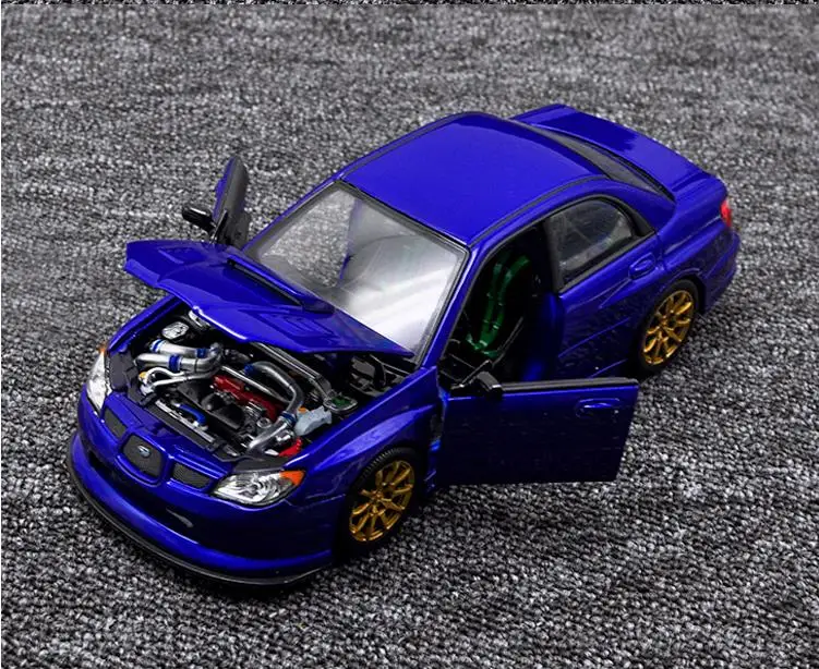 Высокая имитация 1:24 сплав Subaru Impreza WRX STI Золотая модель автомобиля, спортивный автомобиль гоночная игрушка