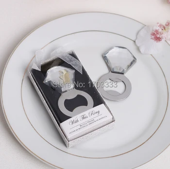

Factory directly sale Unique Wedding favor for guests 100PCS/LOT gift raffle birthday diamond ring beer bottle opener #WH677