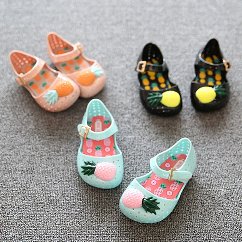 Mini Melissa Furadinha VII BB Shoe Toddler Pineapple Fruit Jelly Hole Shoes Mini Girls Summer Sandals