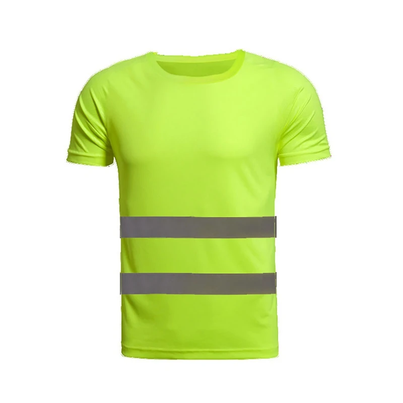 Летняя флуоресцентная желтая оранжевая футболка высокая видимость Светоотражающая видимость наружная Ночная безопасность дорожного Предупреждение ющий жилет для взрослых