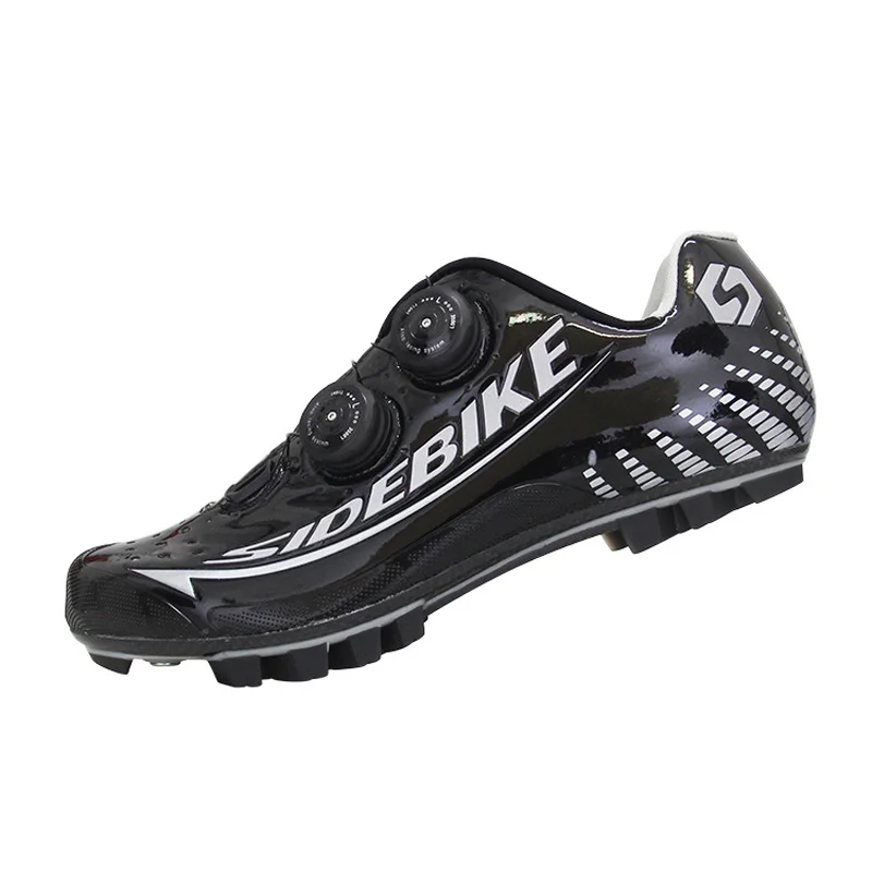 MTB Carbon Fiber Ultralight Black Silver Waterproof Professional Men Athletics Mountain Self-locking Training Shoes