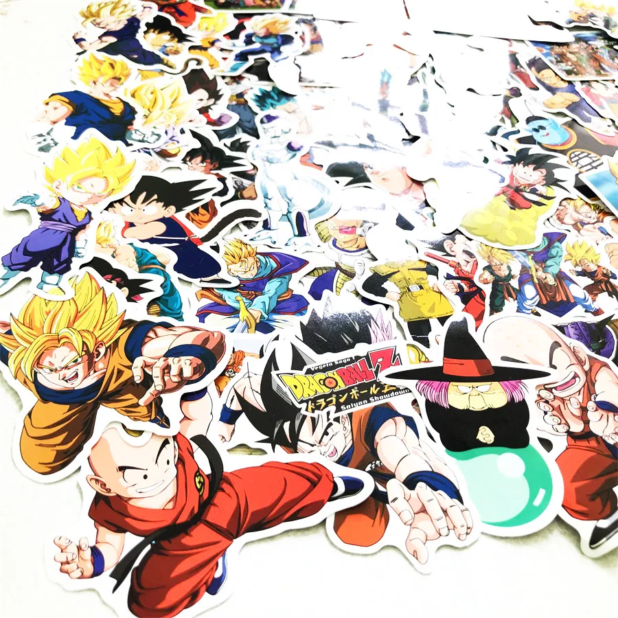 100 pieces Dragon Ball Super Anime stickers for Wall decor fridge motorcycle Bike laptop car cartoon stickers goku figure toys