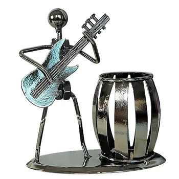 

Popular Creative metal Pen holder Vase Pencil Pot Stationery Desk Tidy Container office stationery electric guitar