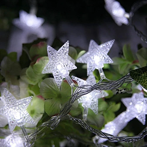 Батарея 3aa 10 м Звезда светодиодная гирлянда на Рождественское дерево Сказочный свет Luce водонепроницаемый Домашний Сад Праздничное оформление - Испускаемый цвет: Белый