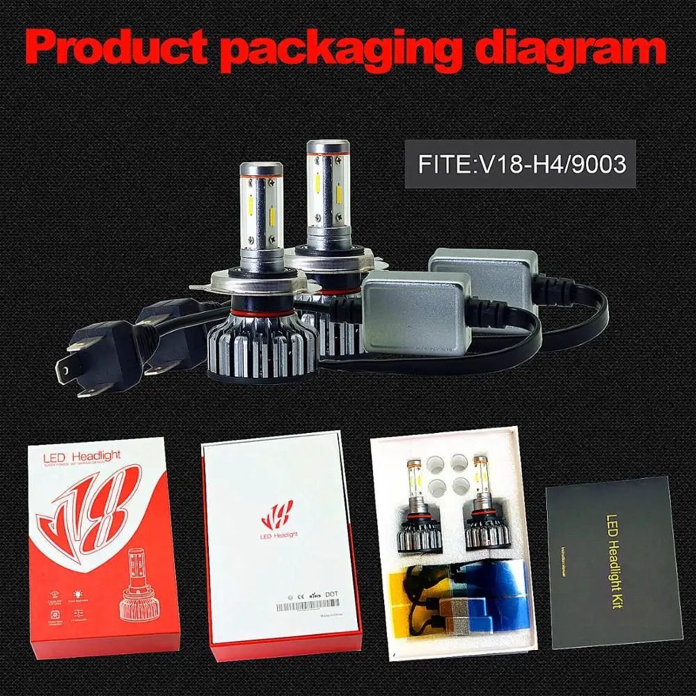 3 цвета светодиодный H4 H7 H11 9012 головной светильник ламп Conversion Kit 4 стороны