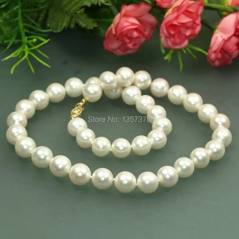 

bjc 00023 AA12-13mm White Natural Fresh Water Cultured Akoya Pearl Necklace