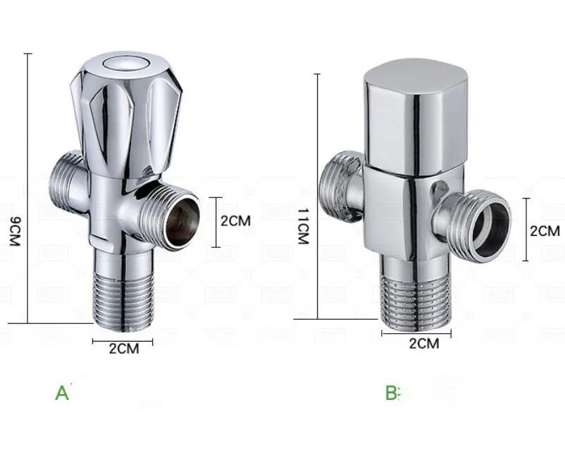 Один-в и два-выход угловой клапан горячей и холодной воды Универсальный Туалет стопорный клапан двойной воды полный медный утолщенный треугольный клапан