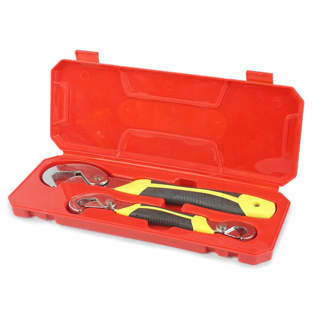 B Newest 2pcs Multifunctional Wrench Non-slip Ergonomic Handle Wear Resistant Tube Pipe Wrench Spanner - Цвет: B