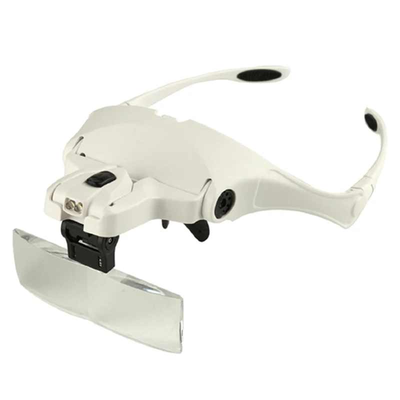 1.0X-3.5X Magnifying Headset Loupe led Lamp 5 Lens Headband Magnifier Glass with 2 LED Jewelry Circuit Repair Tools | Инструменты