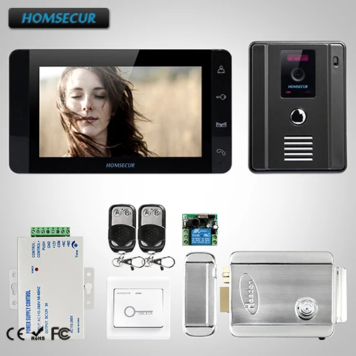 

HOMSECUR 7" Video&Audio Smart Doorbell+Touch Button Monitor for Apartment TC011-B + TM703-B
