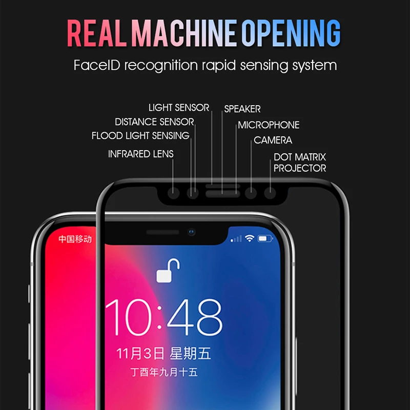 Закаленное стекло 8D с полным покрытием для iphone X 10 6 7 8 защитная пленка