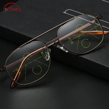 = Scober двойные солнцезащитные очки для интеллекта прогрессивные многофокусные коммерческие очки для чтения бифокальные+ 1+ 1,5+ 2 до+ 4