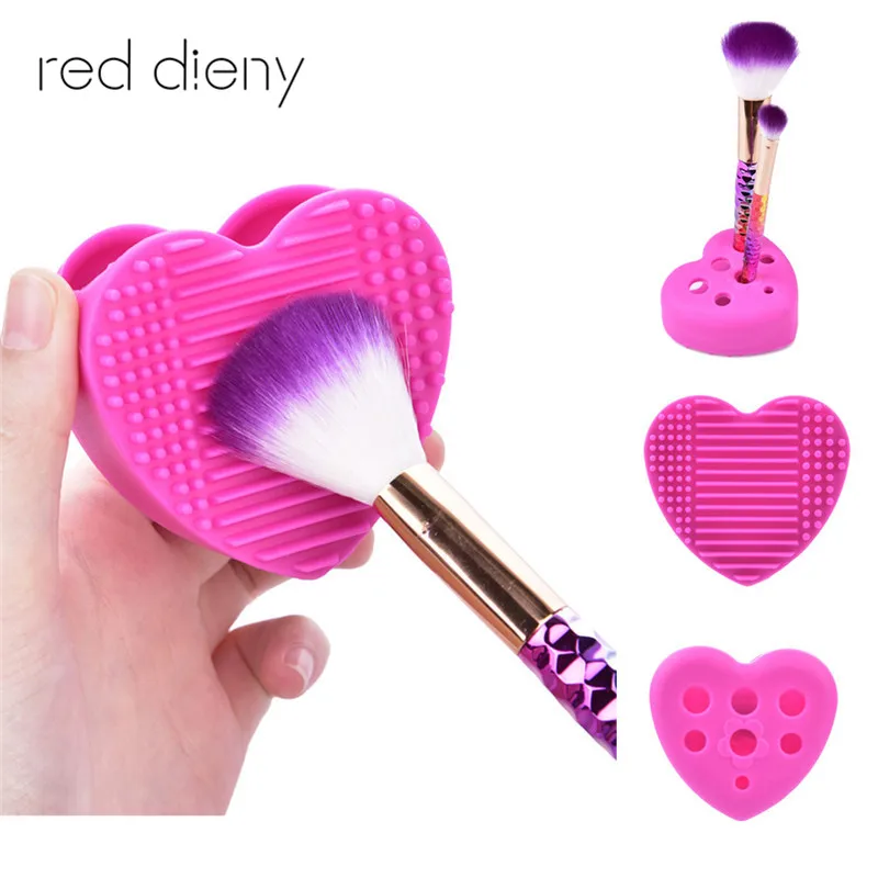 

Newest Silicone 2 in 1 brush cleaner Cosmetic Make Up Washing Brush Gel Cleaning Mat Foundation Makeup Brush Cleaner Pad Board