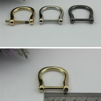 

THINKTHENDO 1.8cm Screw Dee D Ring Buckle Clasp DIY Leather Handbag Strap Belt Luggage Craft