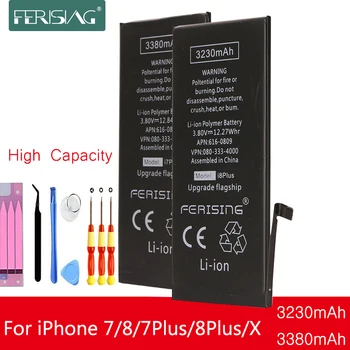 

3230mAh/3380mAh FERISING Battery For iPhone 7 8 7P 8P Plus X high Capacity Phone Internal bateria For iPhone 7Plus 8Plus X