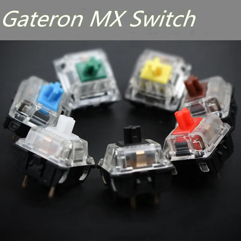 Переключатель Gateron mx 3 контактный и 5 прозрачный чехол зеленые коричневые синие