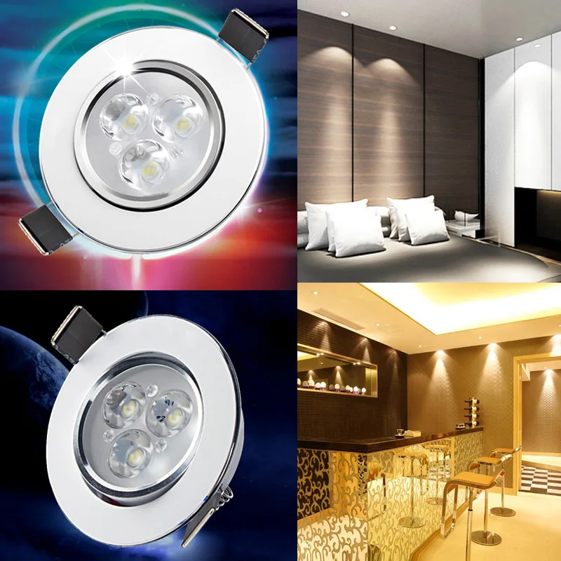 Новый дизайн интерьера 3W 3 LED SMD встраиваемые потолочные светильники точечная