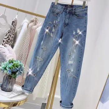 Straight jeans 2020 spring new fahsion sequins beaded tassels worn out loose retro jeans women
Straight jeans 2020 spring new fahsion sequins beaded tassels worn out loose retro jeans women