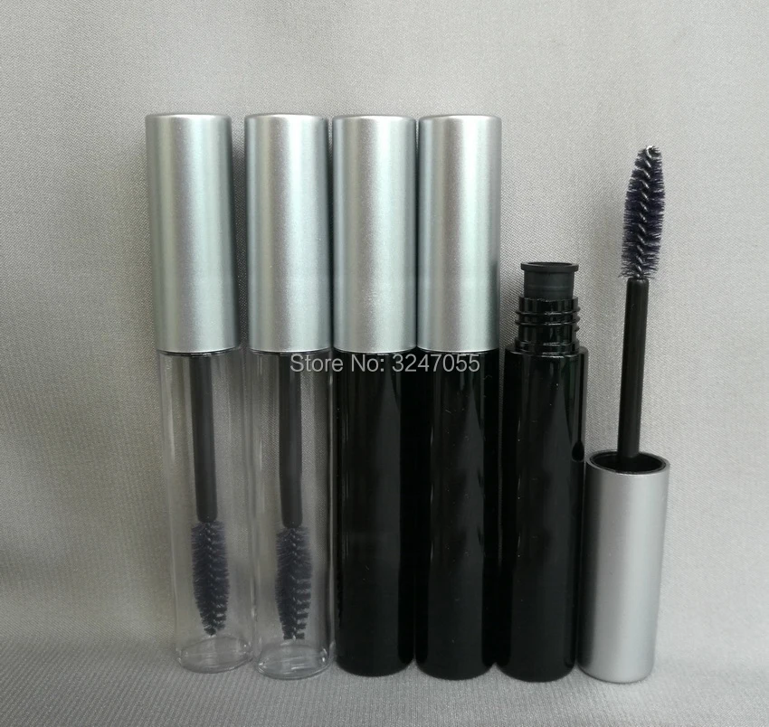 10ML 10/30/50/100pcs Black Cosmetic Mascara Tube with Silver Cap