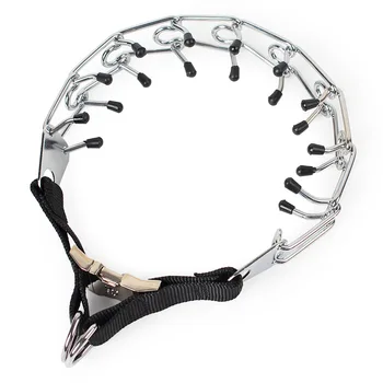 

Dog Prong Collar Training Metal Gear Pinch for Dogs with Quick Release Snap Buckle and Rubber Tips Adjustable Large Dog Collar