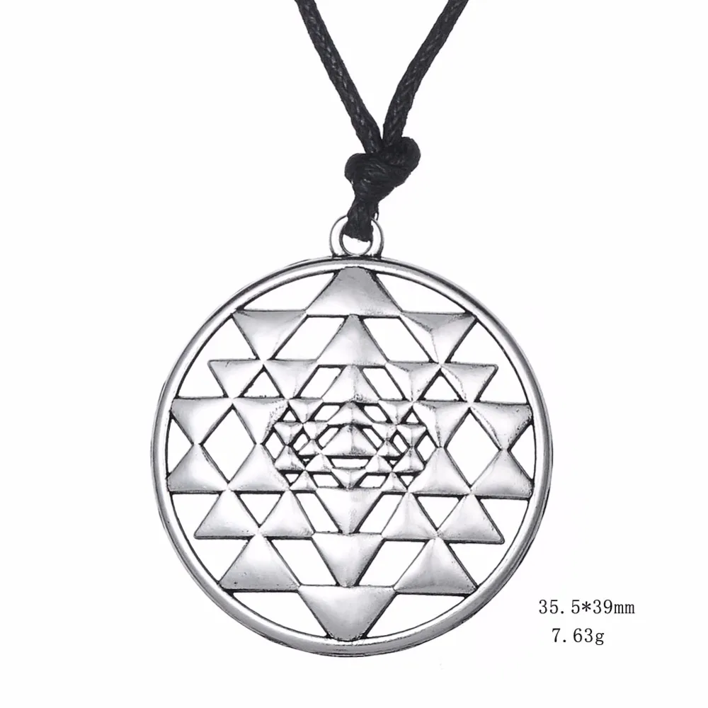 Dawapara, Португалия, мандала, чакра, 3rd Eye, индийская богиня, Йога, Sri Yantra, Wiccan, Pagan, панк, Мужская веревка, ожерелье, ювелирные изделия, Индия