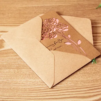 

1pcs Mori hollow greeting card kraft paper big card birthday holiday greeting card Handmade Teacher's Day greeting card